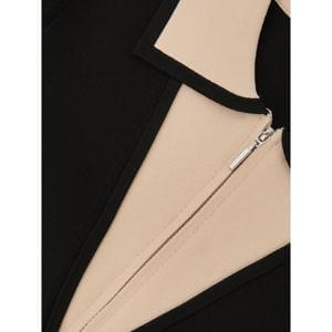 REISS Stella Contrast-Collar Half-Zip Knitted Top